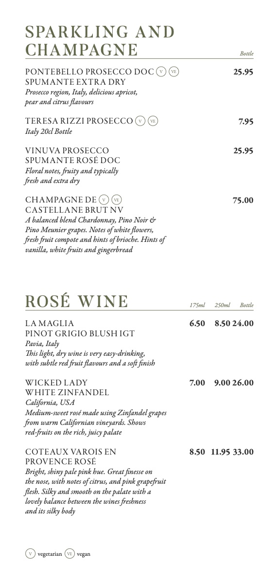 The Bulls Head drinks and wine list — page 1 of 4
