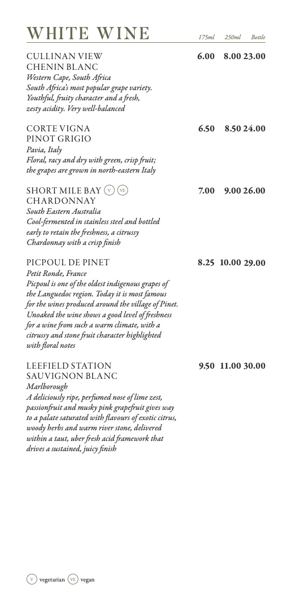 The Bulls Head drinks and wine list — page 2 of 4