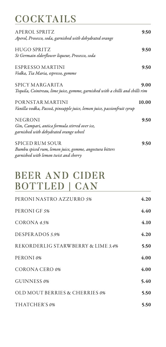 The Bulls Head drinks and wine list — page 4 of 4
